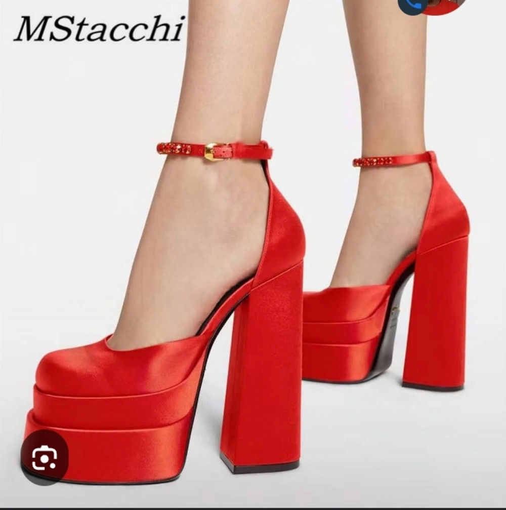 Brand New Vibrant Red Platform Heels